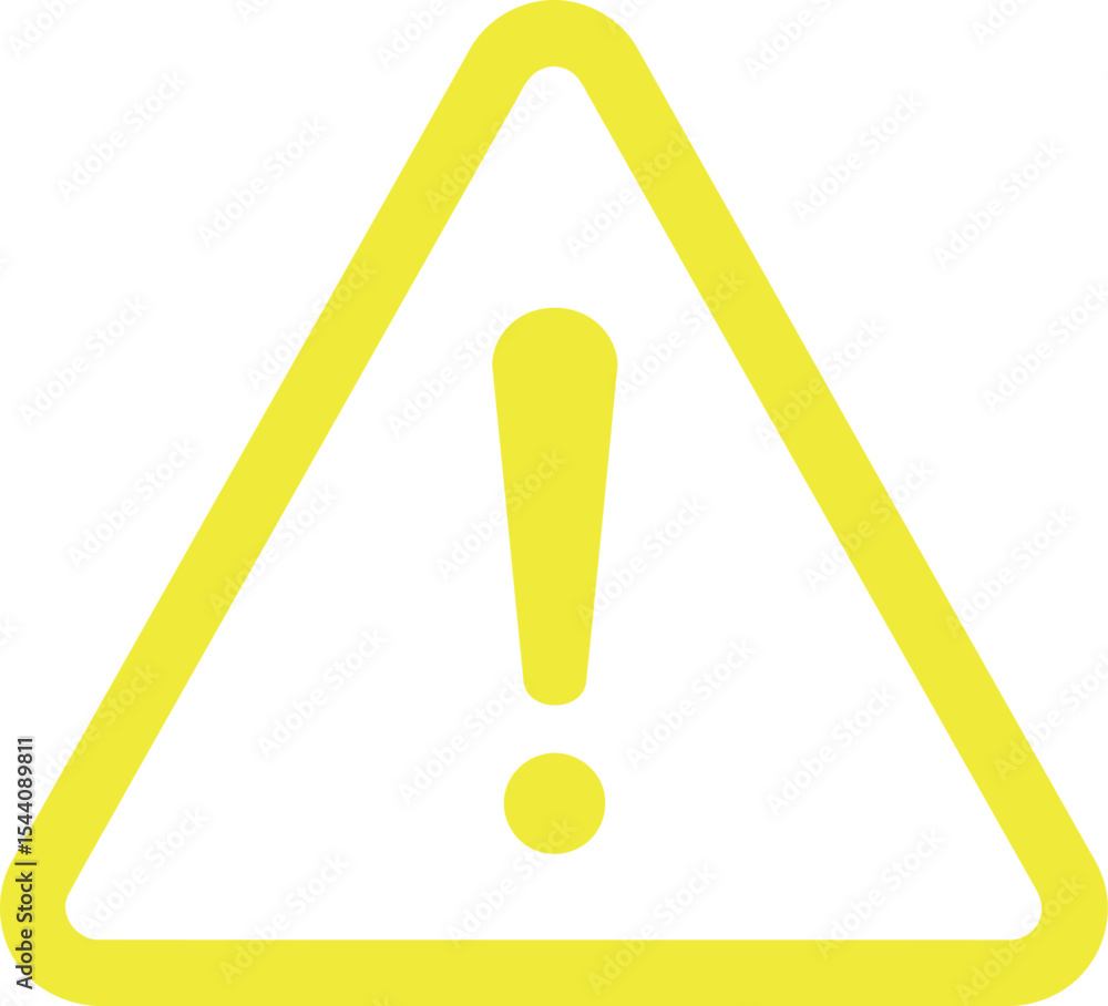 Poster yellow outline warning exclamation mark triangle - ai generative