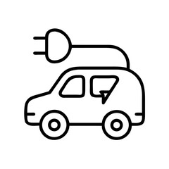 Electric vehicle ev car charging station plug in renewable energy eco friendly transport icon vector image