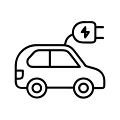 Electric vehicle ev charging station plug in car icon vector illustration for green energy future
