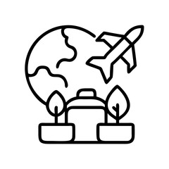 Explore the world travel and tourism with airplane globe and suitcase for adventure and discovery