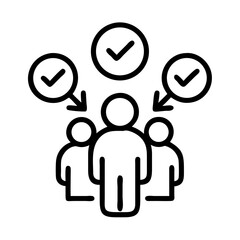 Teamwork approval process icon vector illustration, business collaboration and validation concept design