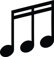 Black Silhouette Beamed Sixteenth Music Notes - AI Generative
