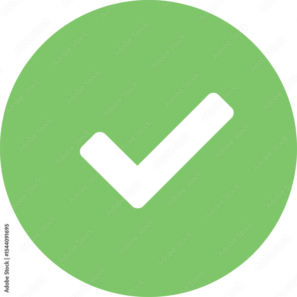 Poster white checkmark in green circle isolated transparent background - ai generative