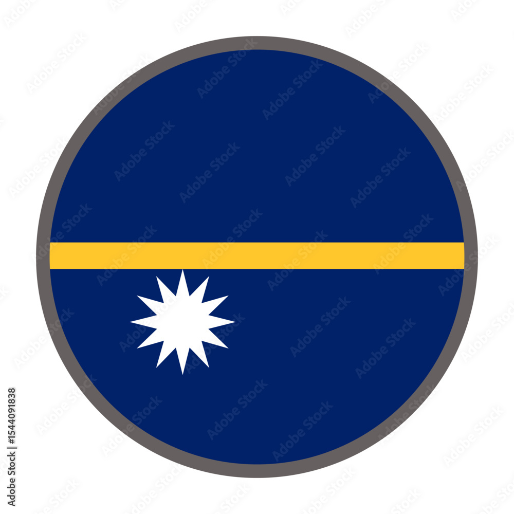 Poster round flag of nauru country on white background vector vector round flag
