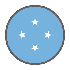 round flag of Micronesia country on white background vector
Vector round flag