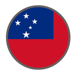 round flag of Samoan country on white background vector
Vector round flag