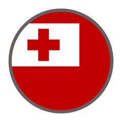 Obraz premium round flag of Tonga country on white background vector Vector round flag