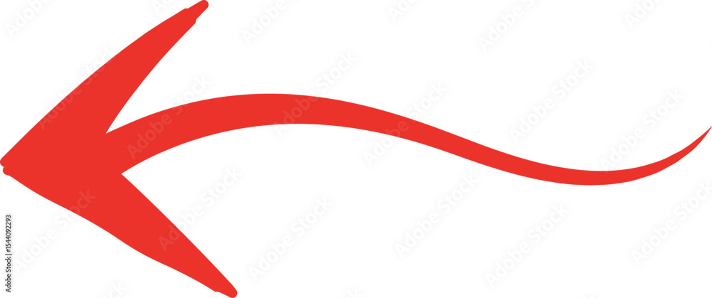 Poster red curved left arrow - ai generative