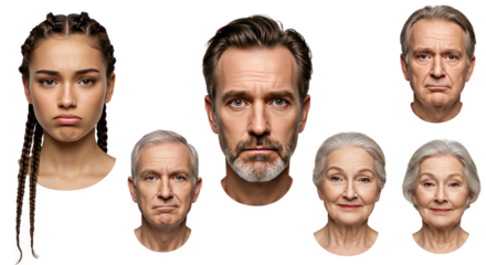 Diverse Faces Portraits of People with Various Emotions.