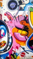 Graffiti art is a way of expression in public space on a wall with abstract letters, spray painting in a unique style - suitable as a creative background