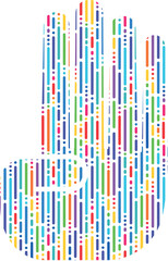 colored hand, hand gesture, hand colored in abstract and lgbt style, palm icon