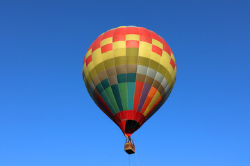 Balloon and blue sky. Colorful hot air balloon. Hot air balloon in air. Thailand.
