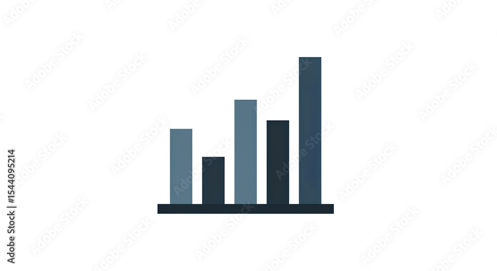Aufkleber ascending bar graph chart showing growth progress data visualization business analytics