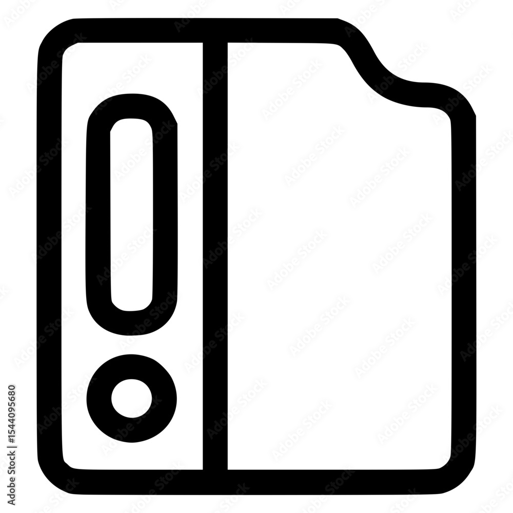 Poster outline of a modern folder icon in flat vector style