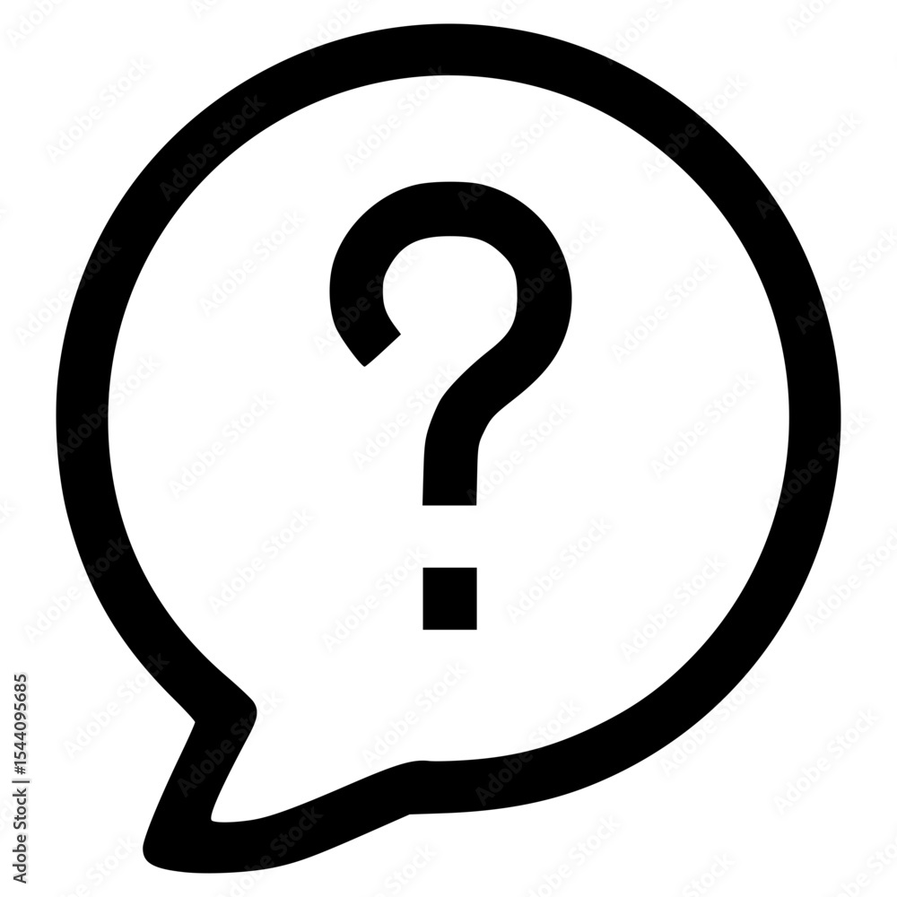 Poster vector graphic of a speech bubble with a question mark inside