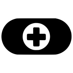 Obraz premium Vector graphic of a black and white medical cross symbol