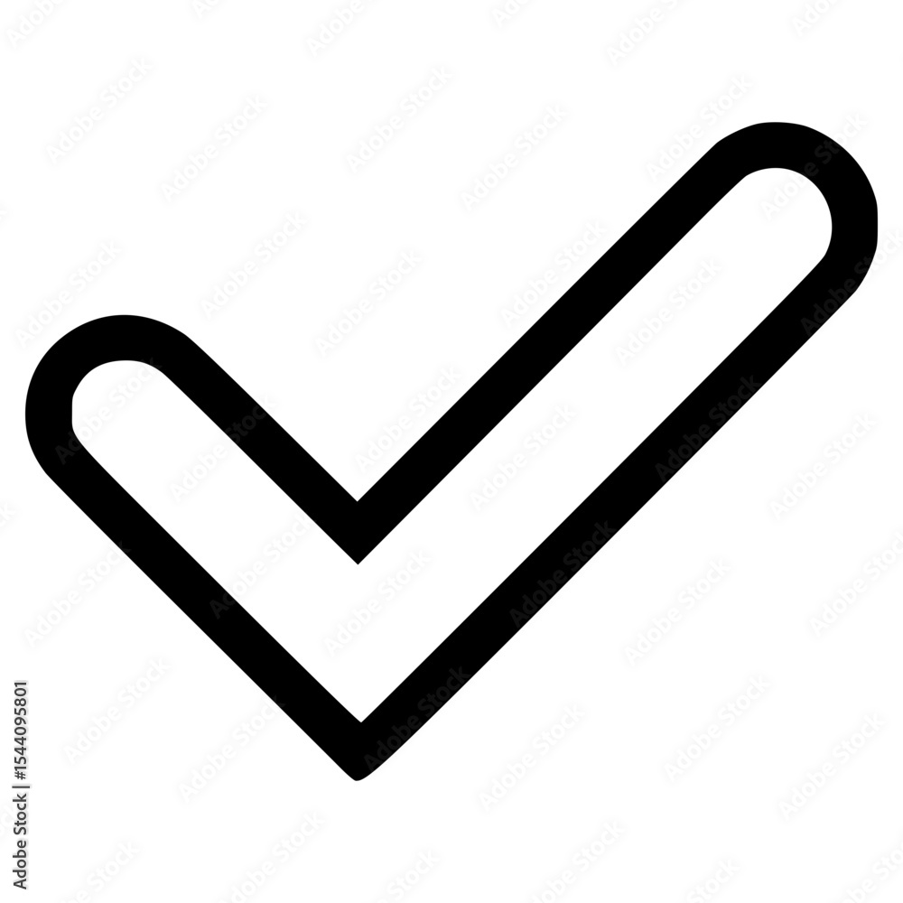 Poster checkmark symbol indicating task completion or approval