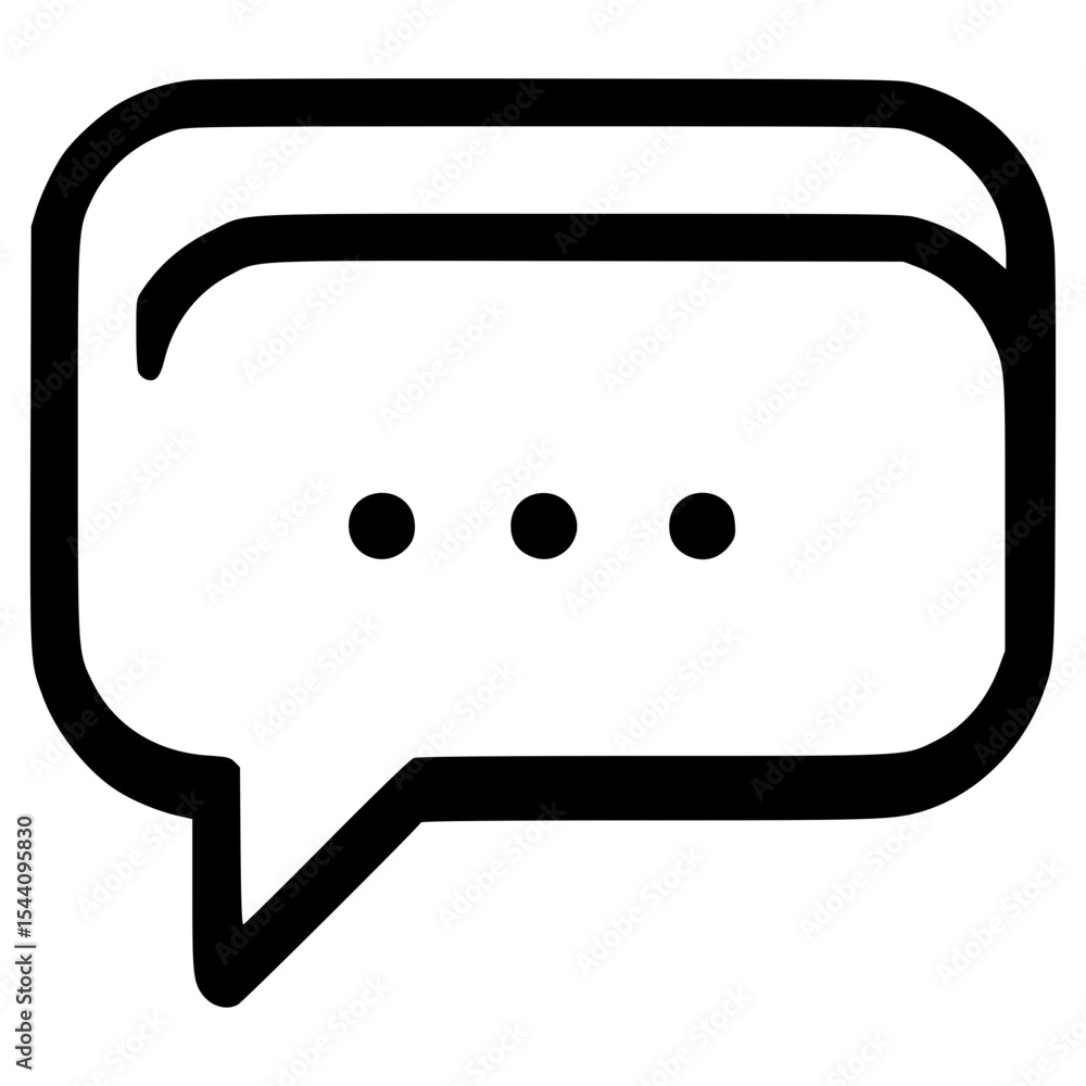 Poster vector graphic of speech bubble with three message dots