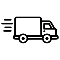 Delivery truck in motion with speed lines indicating movement