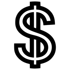Obraz premium Stylized dollar sign symbol representing currency and economy