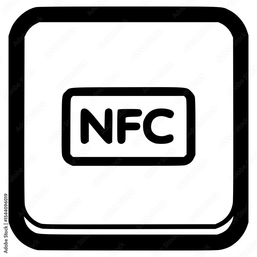 Poster simple vector design of an nfc symbol for wireless communication