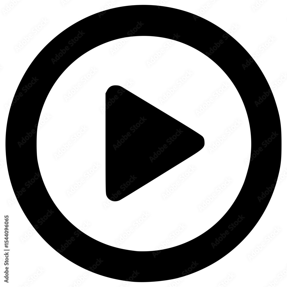 Poster simple play button icon with bold design for easy recognition