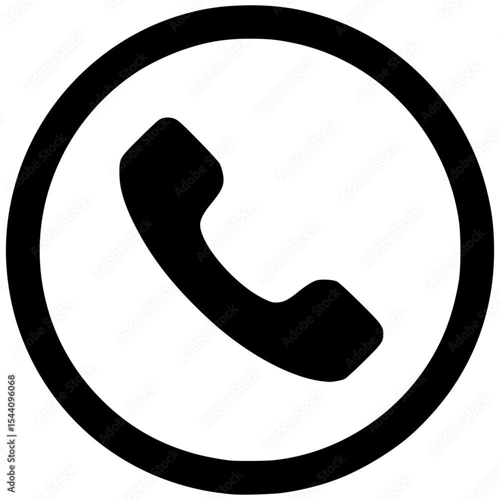 Poster modern telephone icon in a circular design for digital use