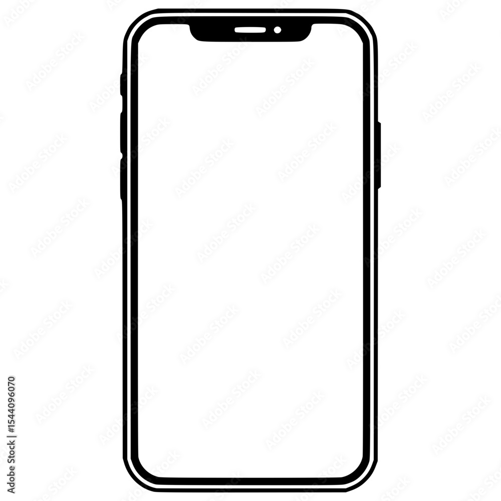Poster design of a simple vector smartphone outline for various uses