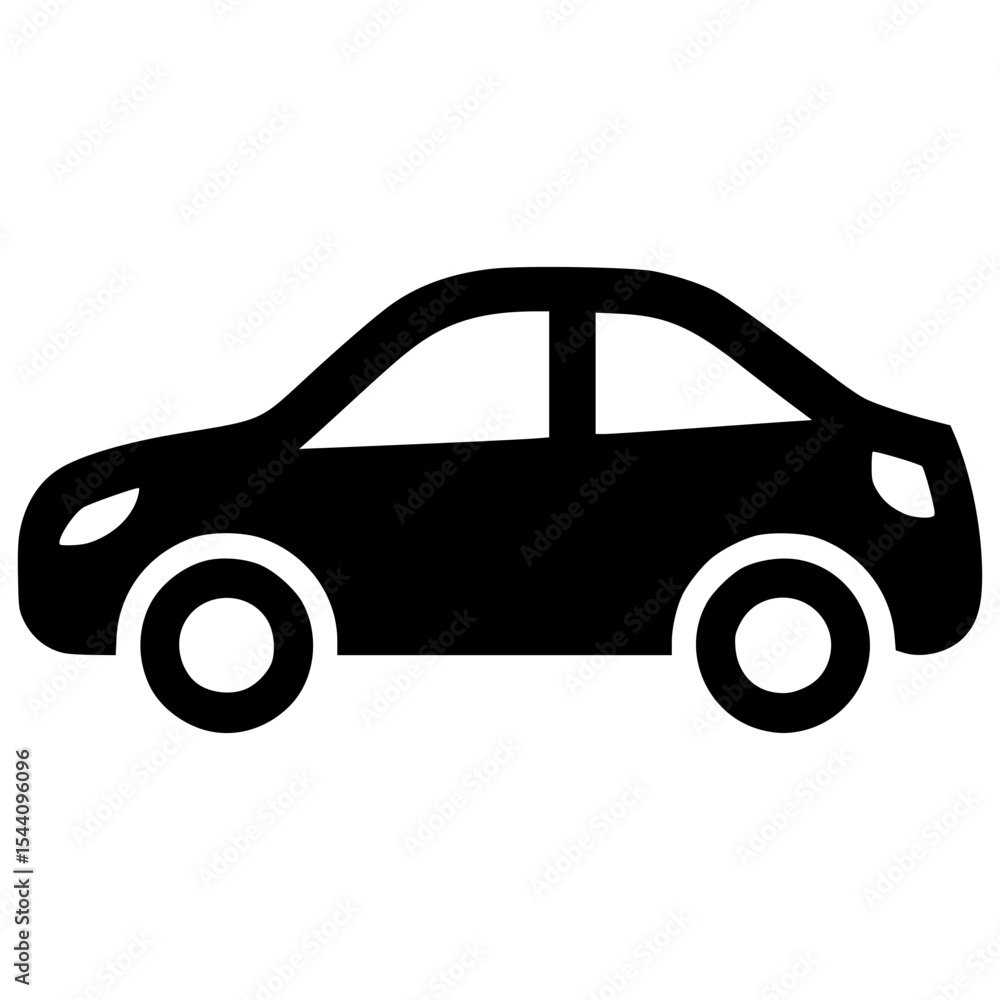 Poster simple vector illustration of a car in profile view for design use