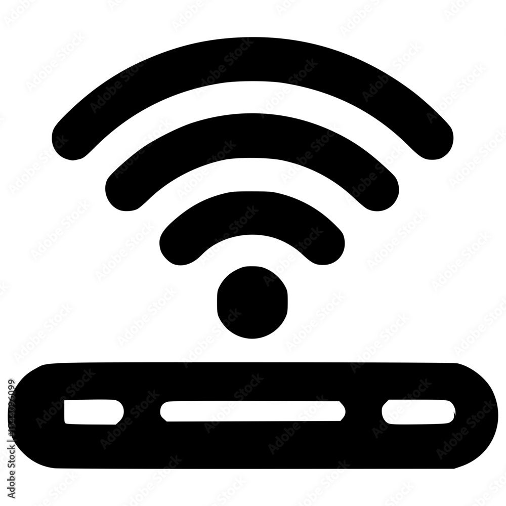 Poster wireless signal icon representing internet connectivity and access
