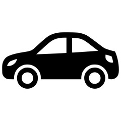 Simple vector illustration of a car in profile view for design use