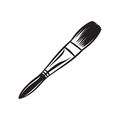 A black paintbrush isolated on white background