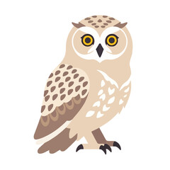Obraz premium Cute Owl Vector Graphic-Isolated Bird Illustration-Educational Animal Clipart-Wildlife Design Element-Ideal for Kids Projects and Nature Inspired Art-Unique Bird Icon