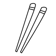 chopsticks isolated on white