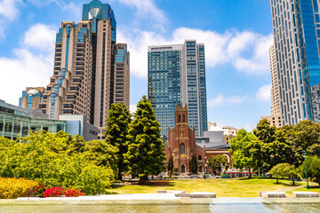 Beautiful view of St. Patrick's Catholic Church in San Francisco