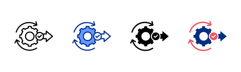 Execution icon sheet multiple style collection	