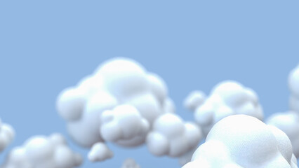 The Cloud on Blue Background for eco or technology concept 3d Rendering.
