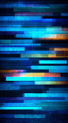 Abstract blue technology background featuring horizontal lines and blocks. Represents digital data transfer and network systems, ideal for business presentations and tech-related design concepts.

