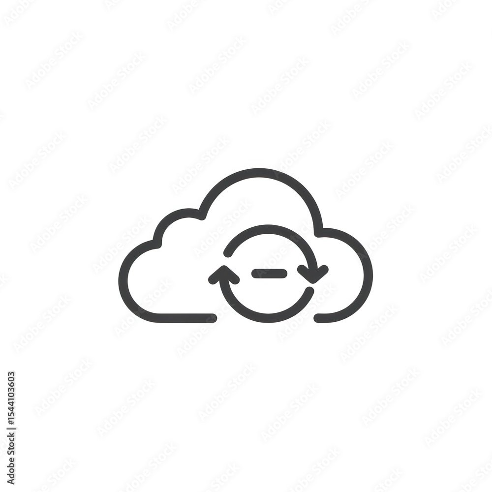 Poster cloud data synchronization icon isolated on transparent background