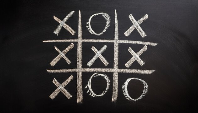 tic tac toe game on blackboard