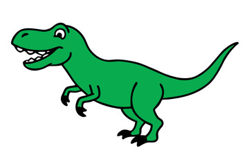 Fototapeta premium Green Tyrannosaurus Rex Cartoon Dinosaur Illustration