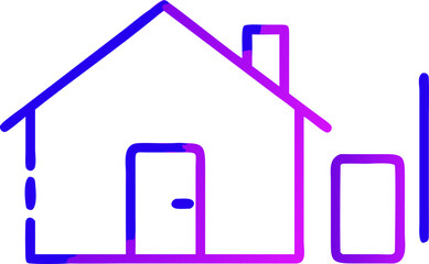 Blue Purple Gradient House Silhouette Icon home