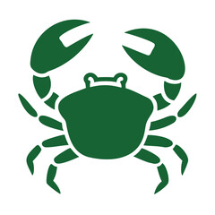 Dark Green Crab Silhouette Eco Friendly Environment Icon Symbol Illustration vector