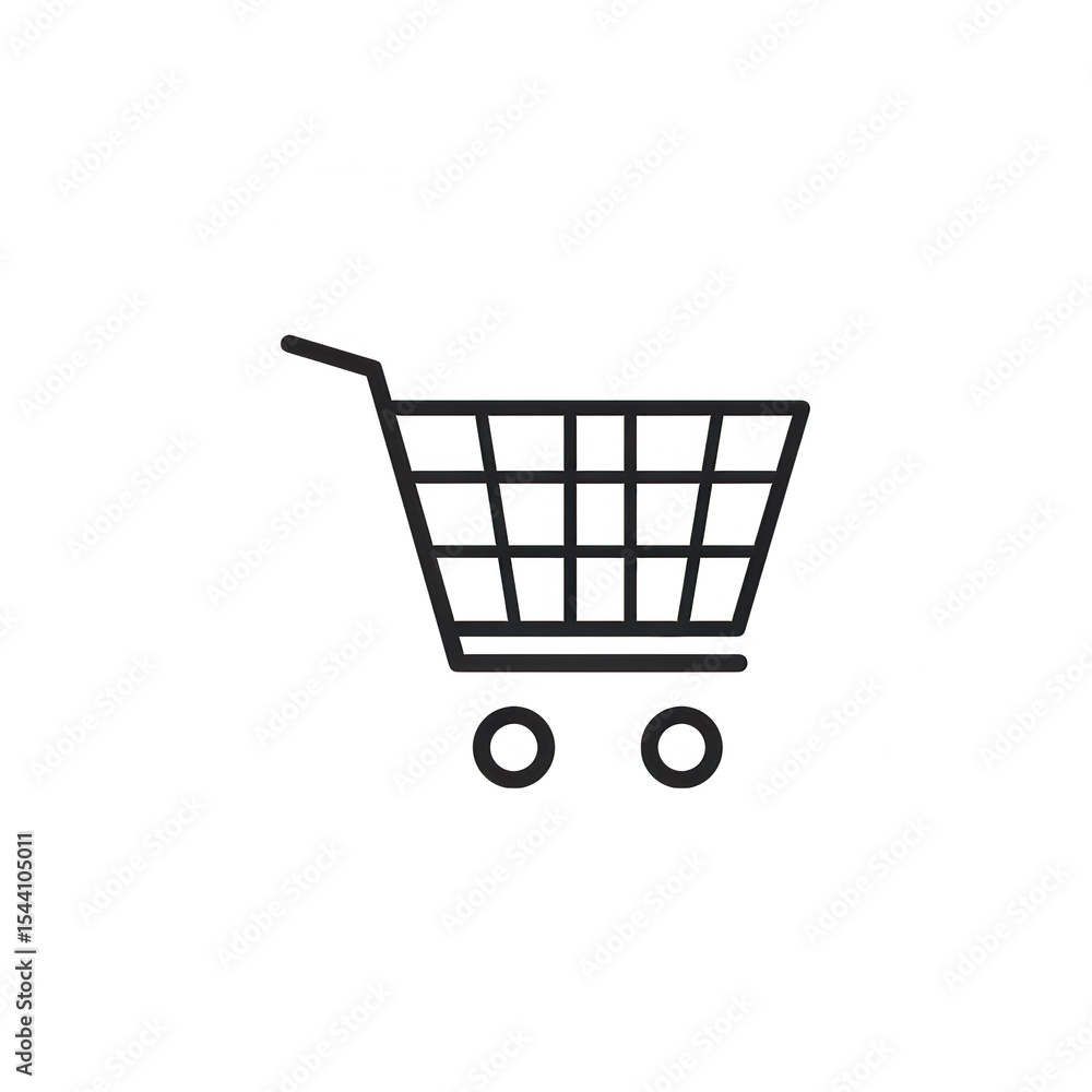 Poster simple shopping cart icon outline style isolated on transparent background