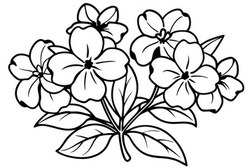 Black and white floral vector illustration pattern with leaves, ideal for elegant nature design