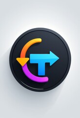 Flat icon symbol with arrow down