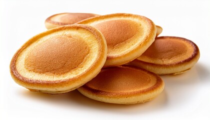 mini pancakes isolated on white background