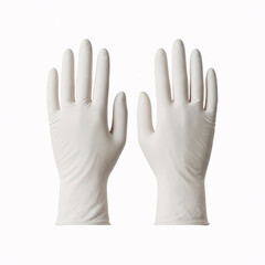 Obraz premium White medical gloves isolated on white background. 3d rendering