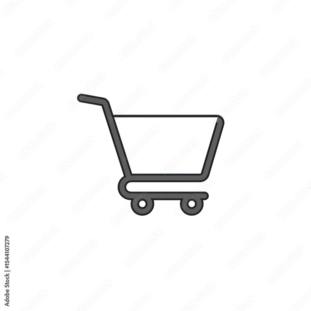 Poster simple shopping cart icon isolated on transparent background