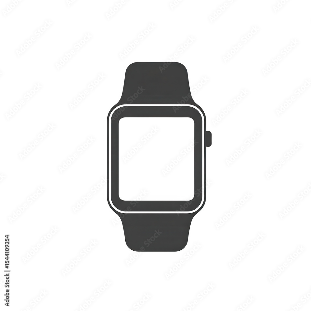 Poster simple smartwatch icon design isolated on transparent background